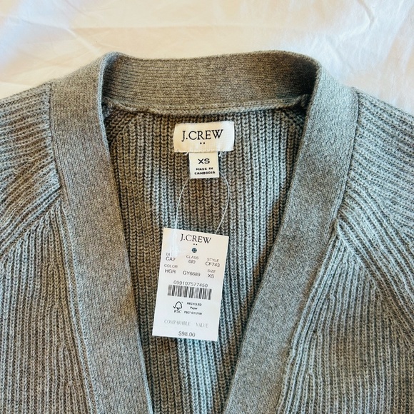 J.Crew Cotton-blend Ribbed Cardigan Sweater - Picture 6 of 6